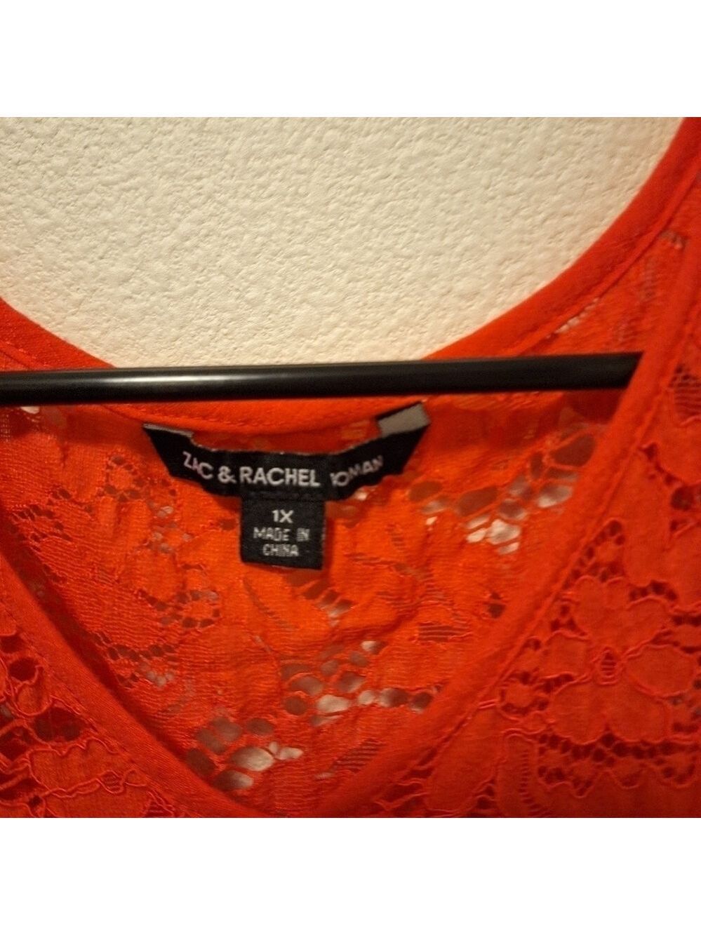 Zac & Rachel Orange Red Crepe Sundress 1X - Picture 4 of 7